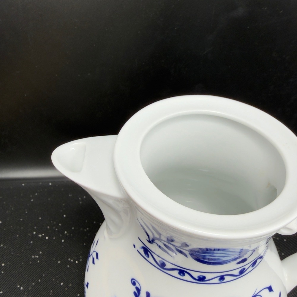 Triptis Porzellan Blue Onion Coffee Pot Zwiebelmuster‎ Germany White Blue Floral - Picture 10 of 14